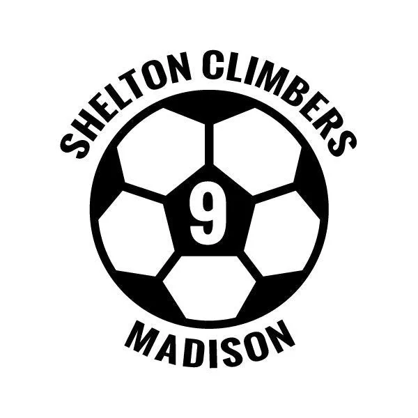 Soccer Ball with Team Name and Player Name and Number Personalized Vinyl Decal Car Sticker