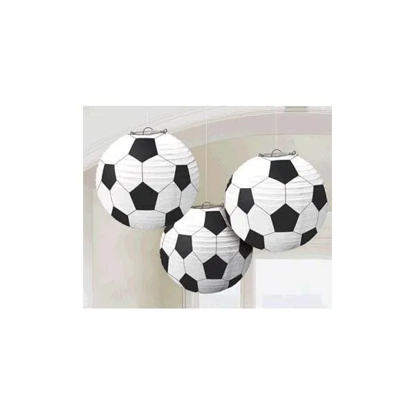 Soccer Paper Lanterns 3 Ct