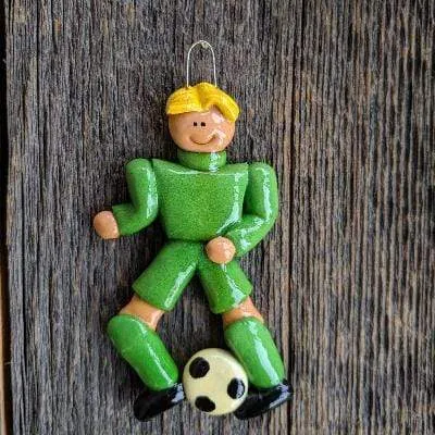 Soccer Player Male Christmas Ornament