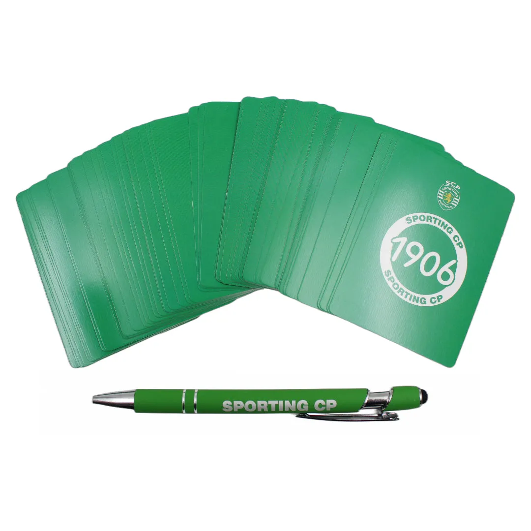 Sporting CP SCP Portuguese Soccer Deck of Cards and Pen Set