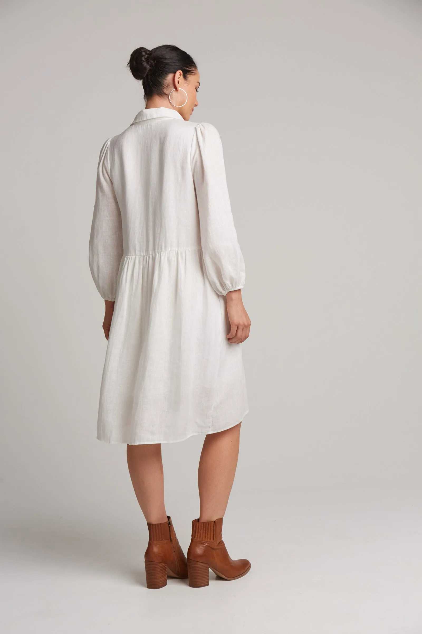 Studio Midi Shirt Dress - Salt