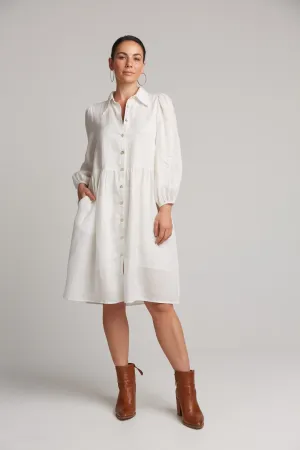 Studio Midi Shirt Dress - Salt