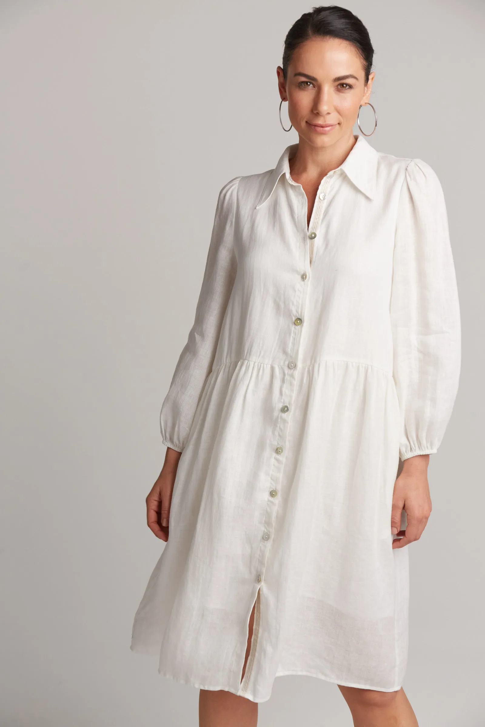 Studio Midi Shirt Dress - Salt