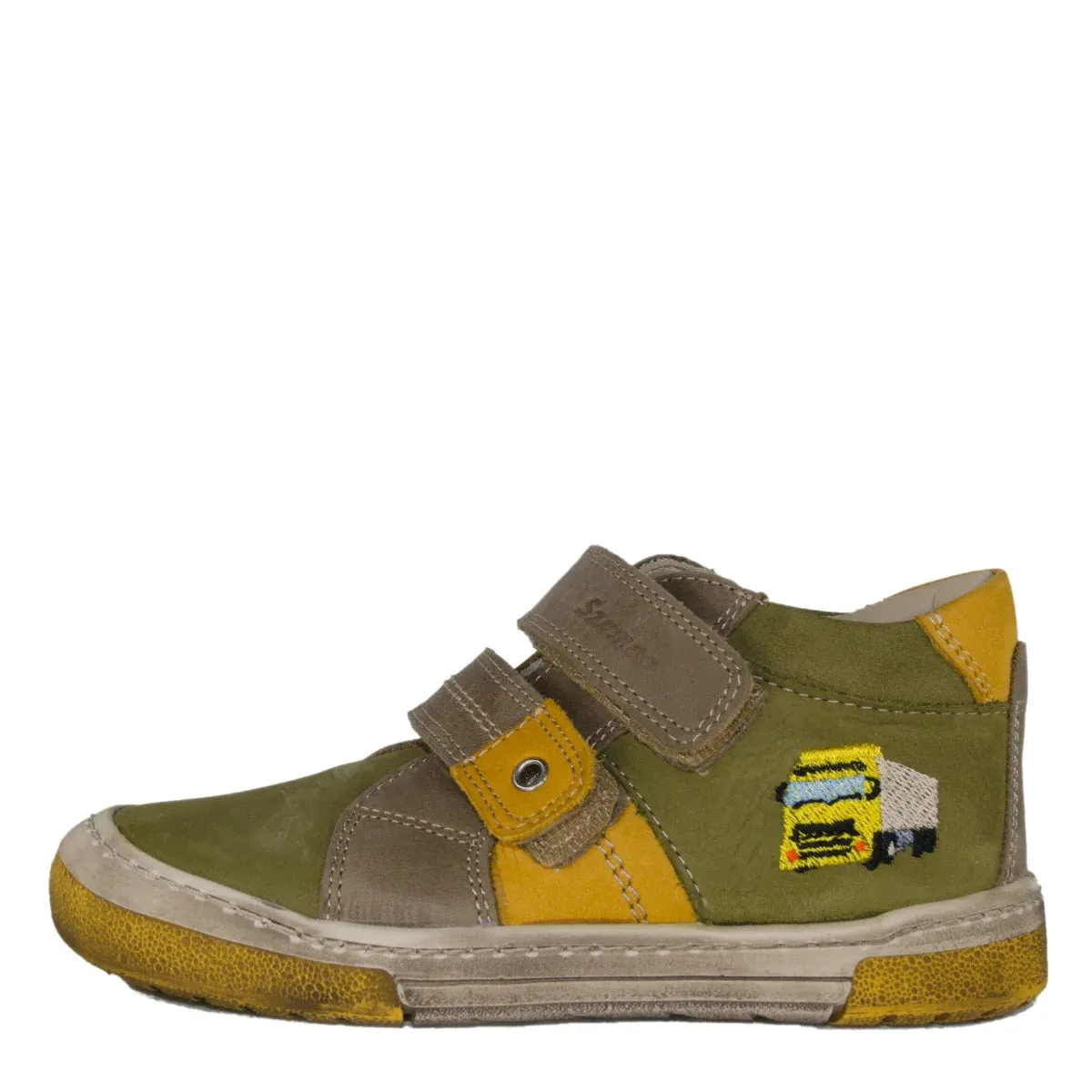 Szamos Kid Boy Sneakers Khaki With Truck Decor - Made In Europe