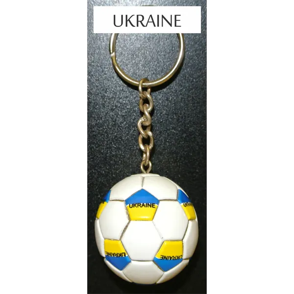 Ukraine Soccer Ball Metal Key Chain