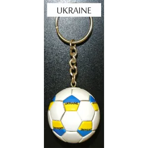 Ukraine Soccer Ball Metal Key Chain