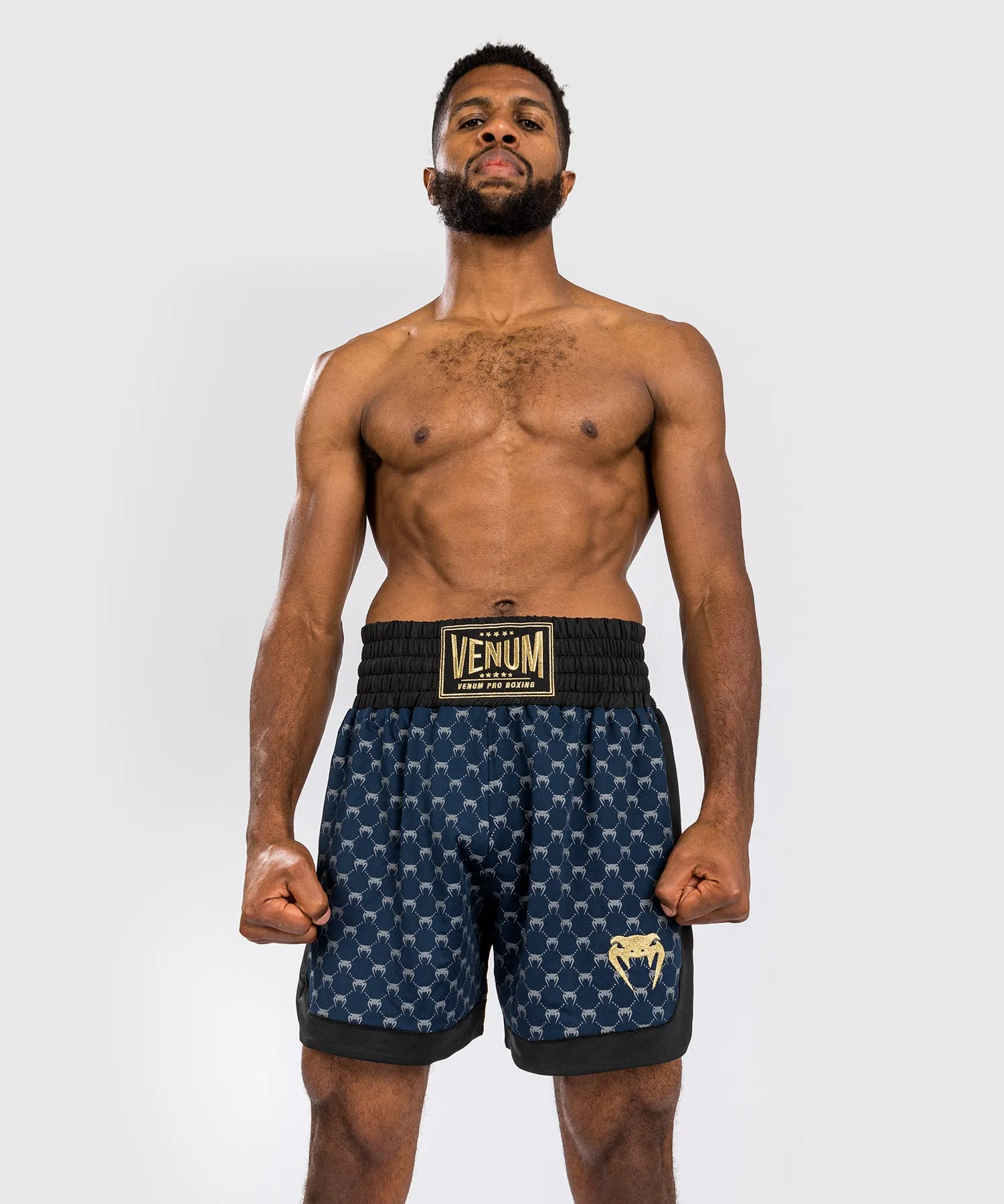 Venum Monogram Boxing Short - Black/Navy Blue