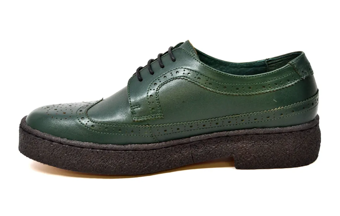 Wingtip Low Cut Hunter Green Leather