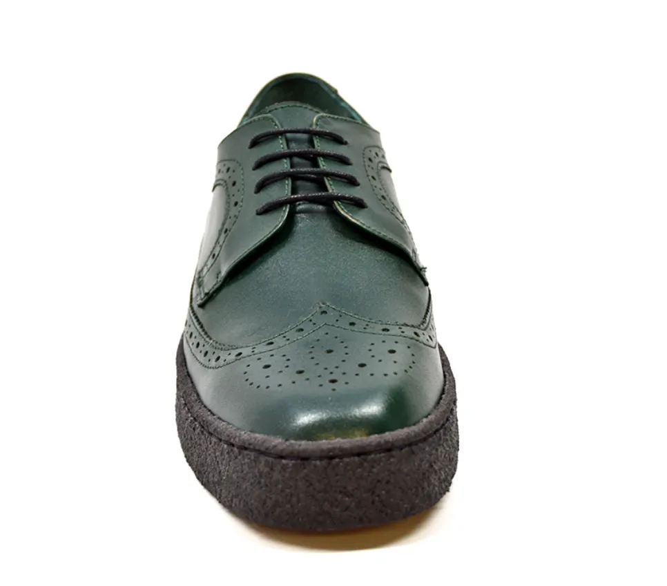 Wingtip Low Cut Hunter Green Leather