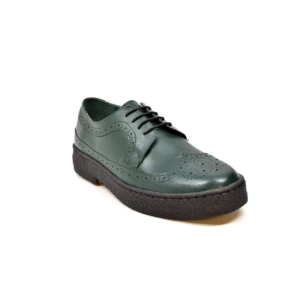 Wingtip Low Cut Hunter Green Leather