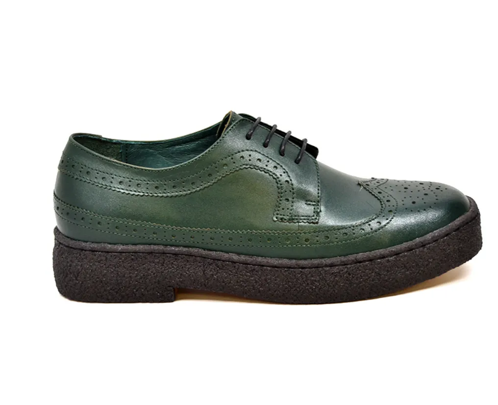 Wingtip Low Cut Hunter Green Leather