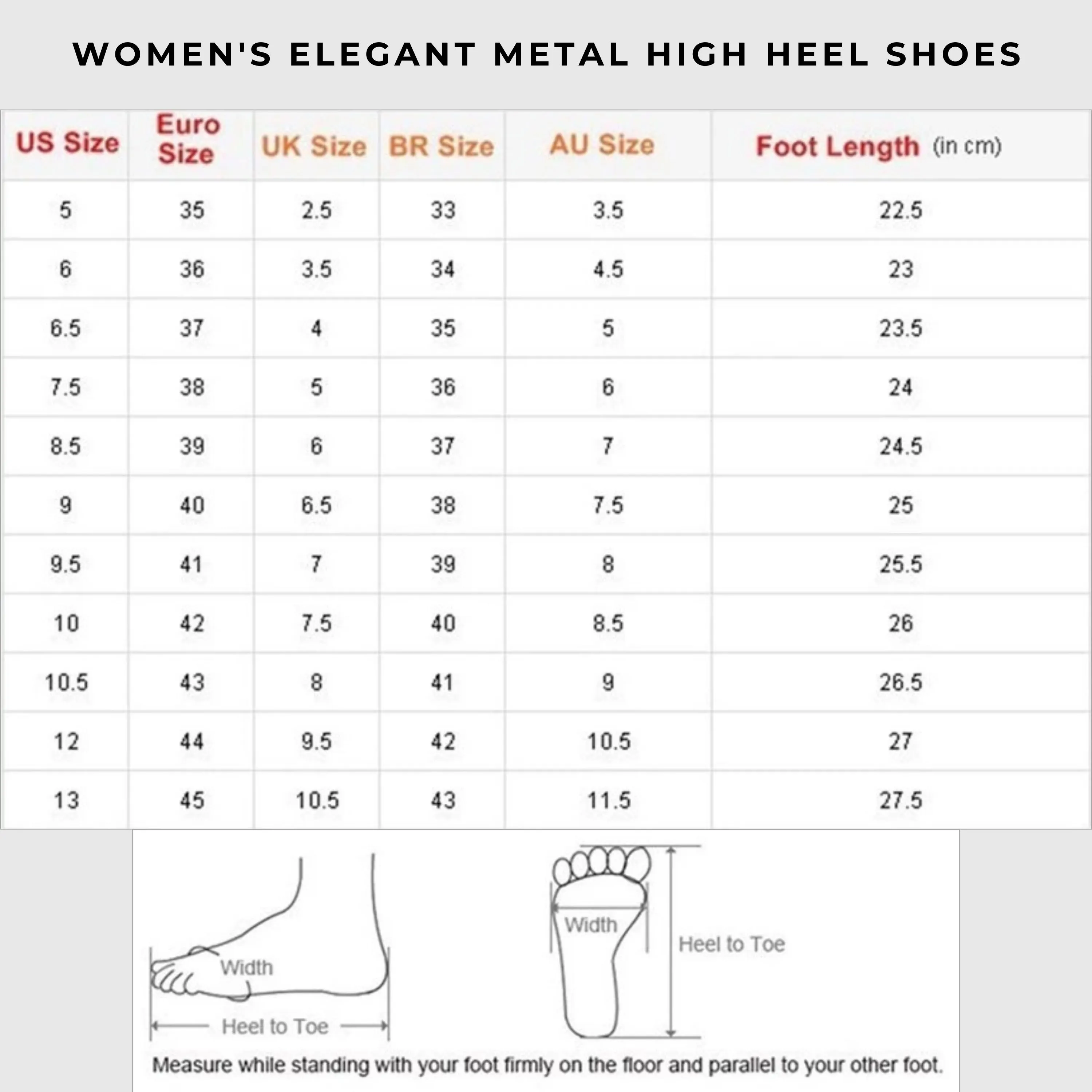 Women's Elegant Metal High Heel Shoes