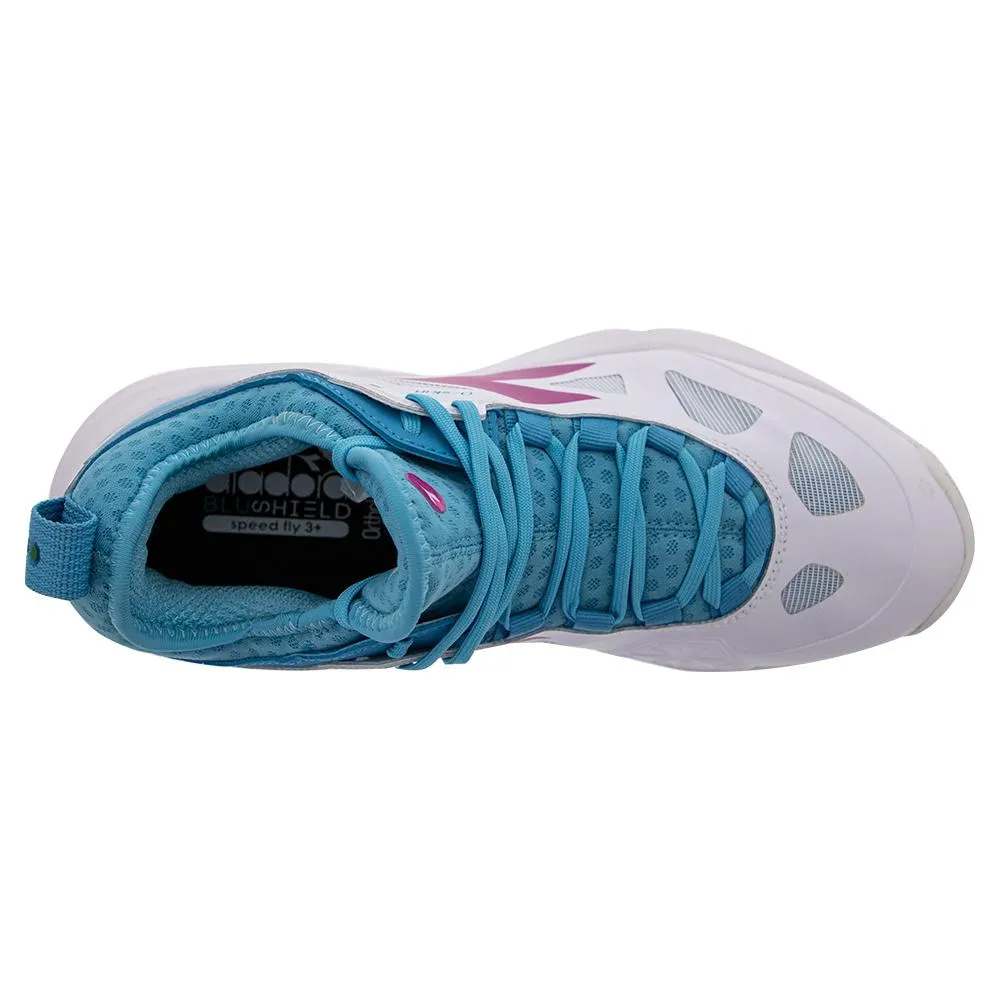 Women`s Speed Blushield Fly 3 Plus AG Tennis Shoes White and Aquarius