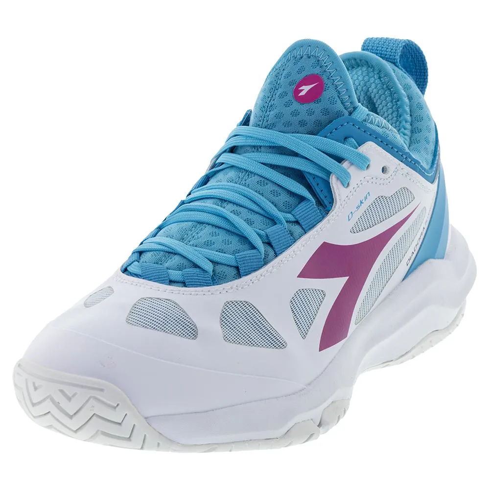 Women`s Speed Blushield Fly 3 Plus AG Tennis Shoes White and Aquarius