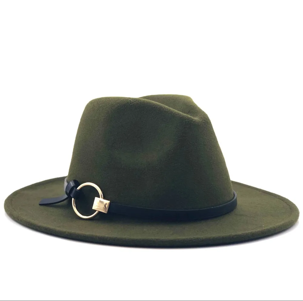 Wool Fedora Hat Hawkins Felt Cap Wide Brim Ladies Trilby Chapeu Feminino Hat Women Men Jazz Church Godfather Sombrero Caps