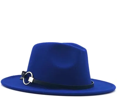 Wool Fedora Hat Hawkins Felt Cap Wide Brim Ladies Trilby Chapeu Feminino Hat Women Men Jazz Church Godfather Sombrero Caps