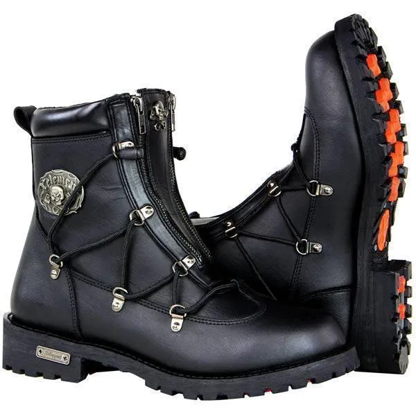 Xelement X93007 BLACK 'Flathead' Men's Black Performance Leather Boots